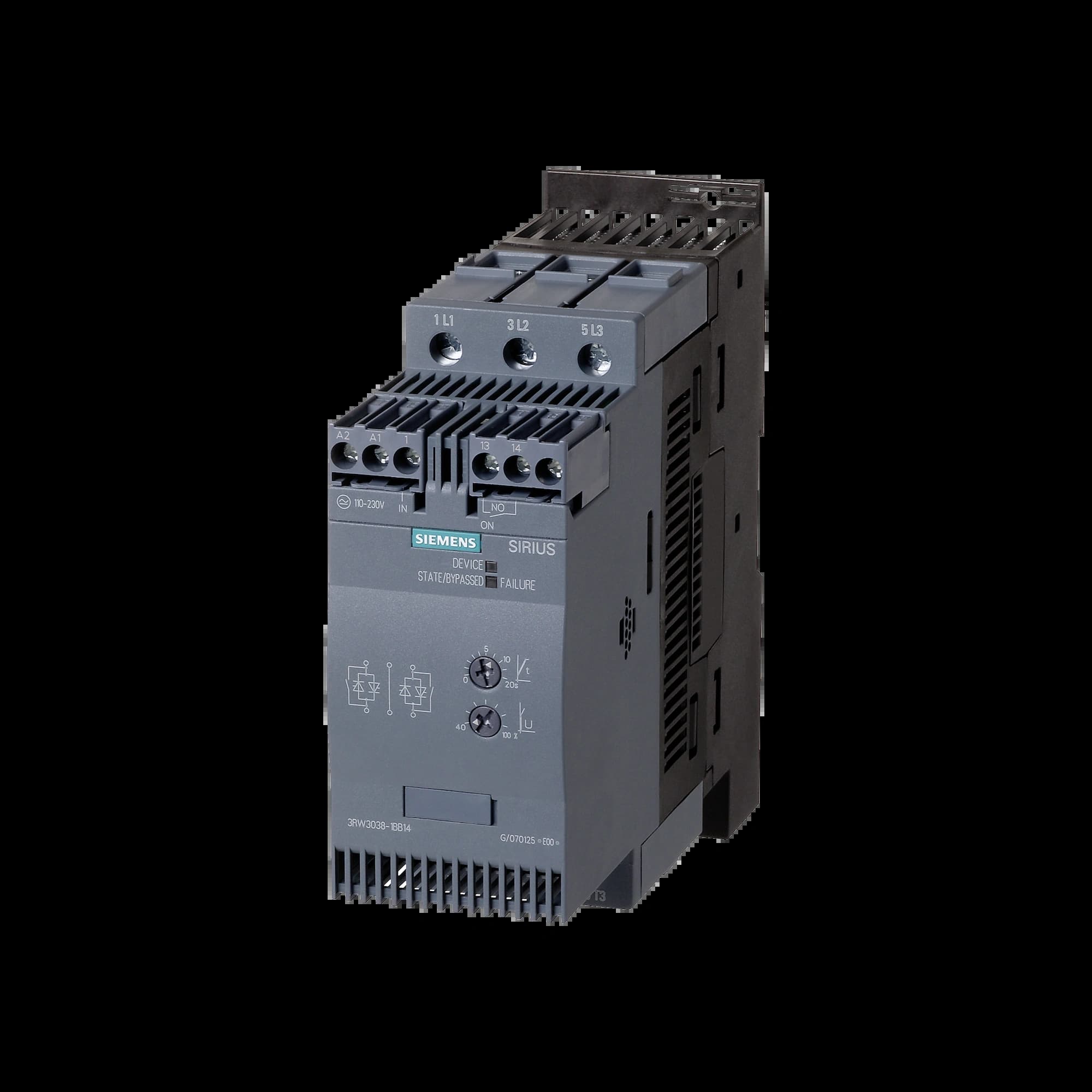 3RW3038-1BB14_Устройство плавного пуска SIRIUS 37кВт 72А 380В габарит S2 базовый функционал_1