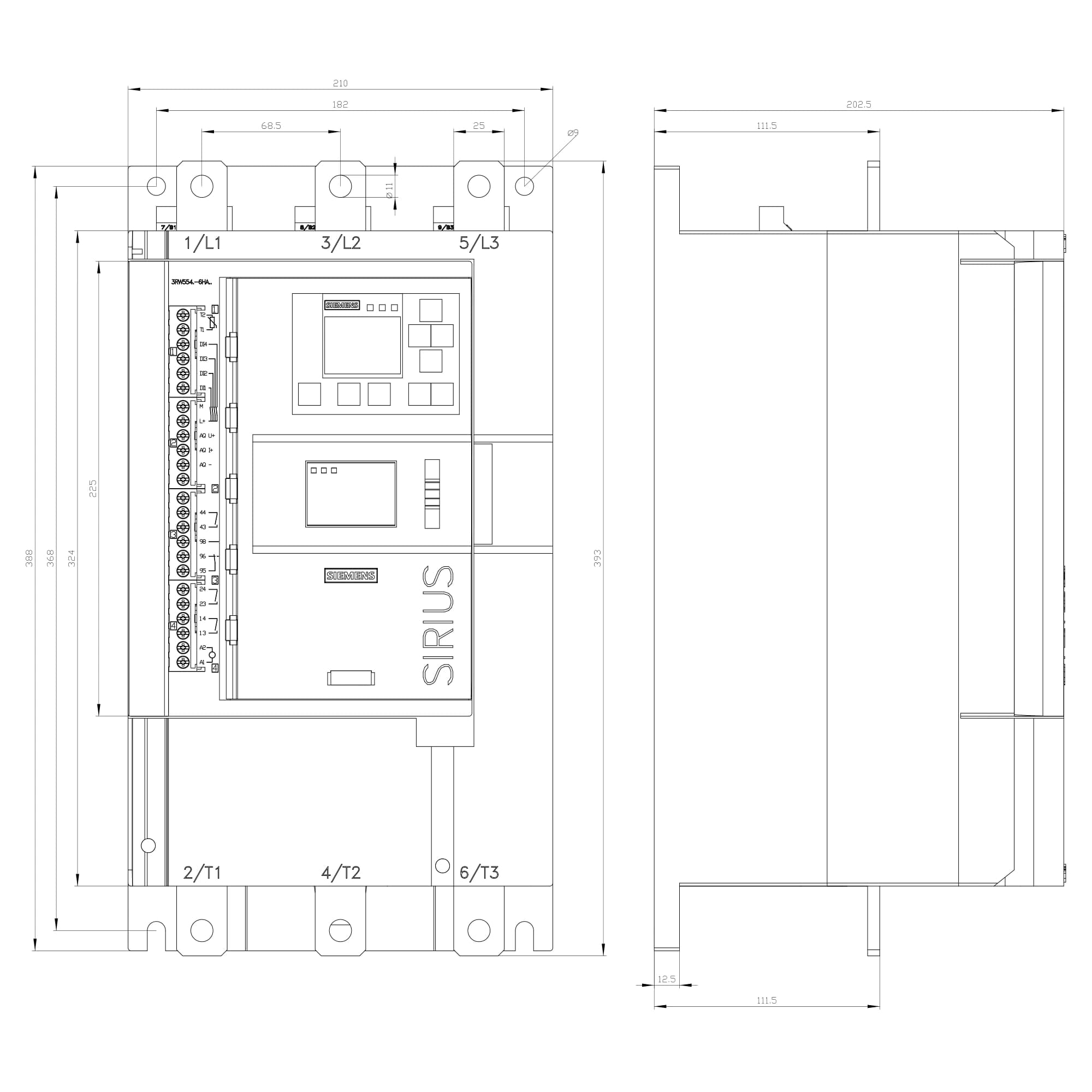 3RW5545-6HA14_Устройство плавного пуска SIRIUS 160кВт 315А 380В для сложных применений_1