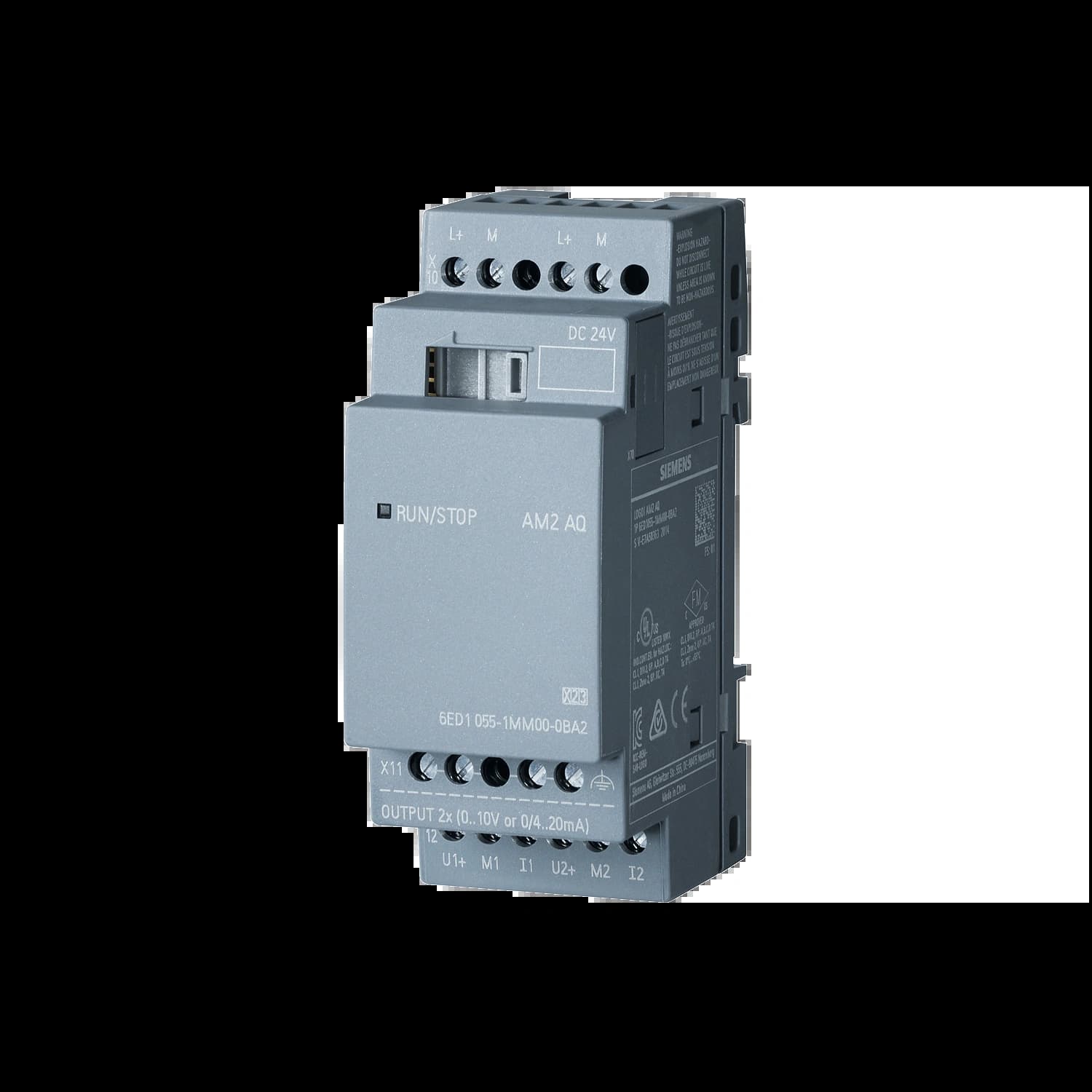 6ED1055-1MM00-0BA2_Модуль расширения LOGO! AM2 AQ, 2 MW, 24 В, 2AQ, 0-10 В, 0/4-20 мА_1