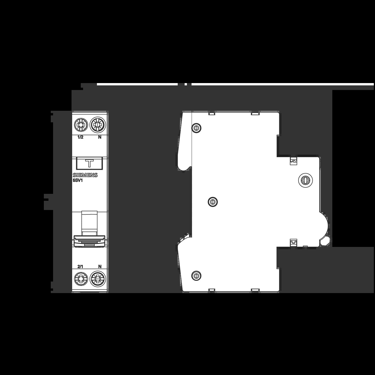 5SV1313-7KK02_Дифавтомат компакт 1P+N, 2А, 30мА, тип «A», кривая «C», 4.5кА