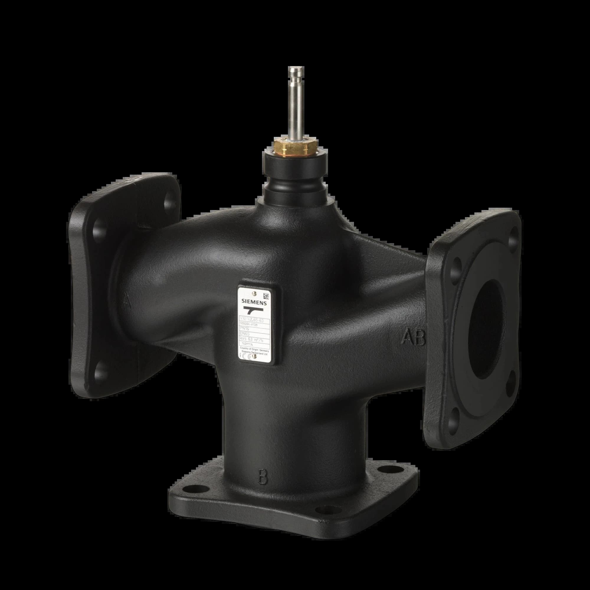 VXF42.65-63_Трёхходовой седельный клапан Acvatix фланцевый PN16, DN65, kvs 63 м³/ч_1