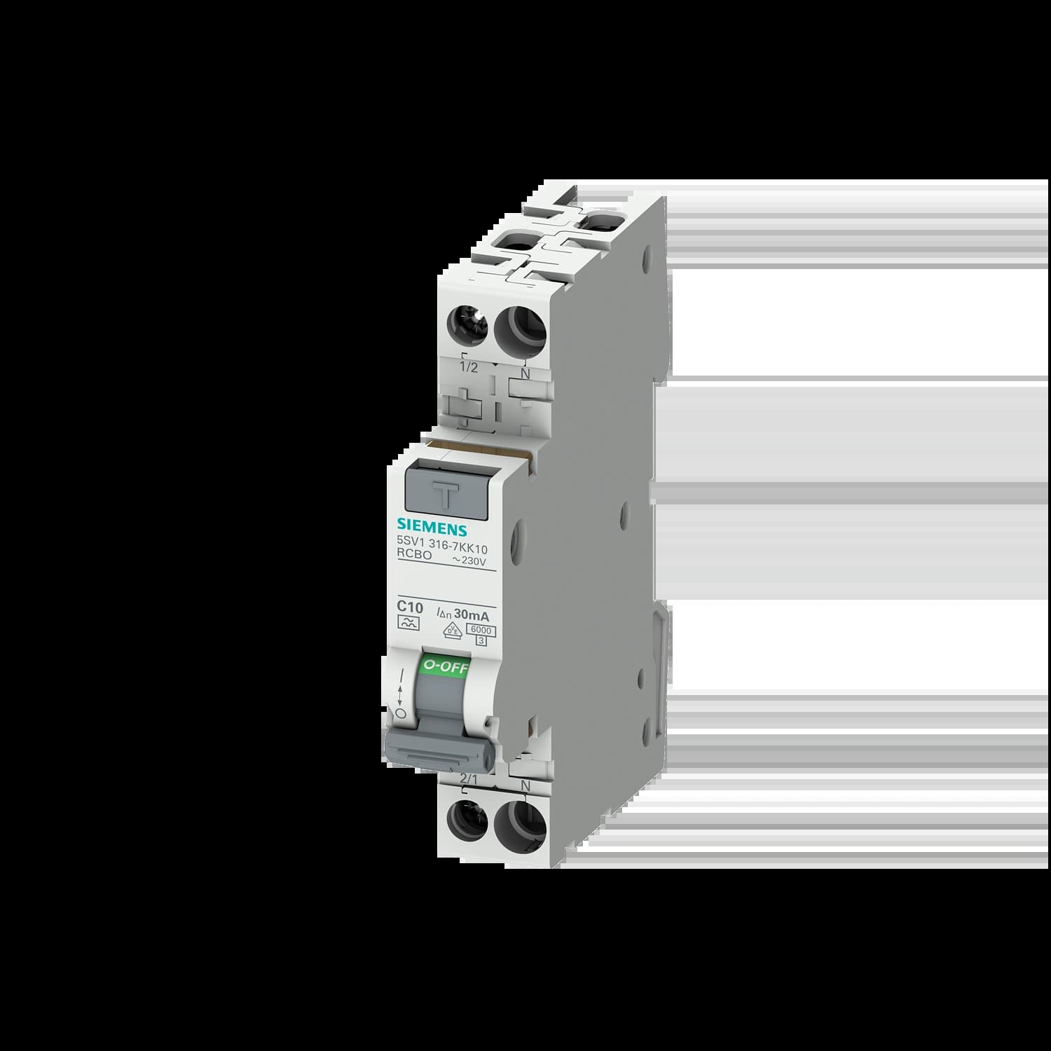 5SV1316-7KK10_Дифавтомат компакт 1P+N, 10А, 30мА, тип «A», кривая «C», 6кА