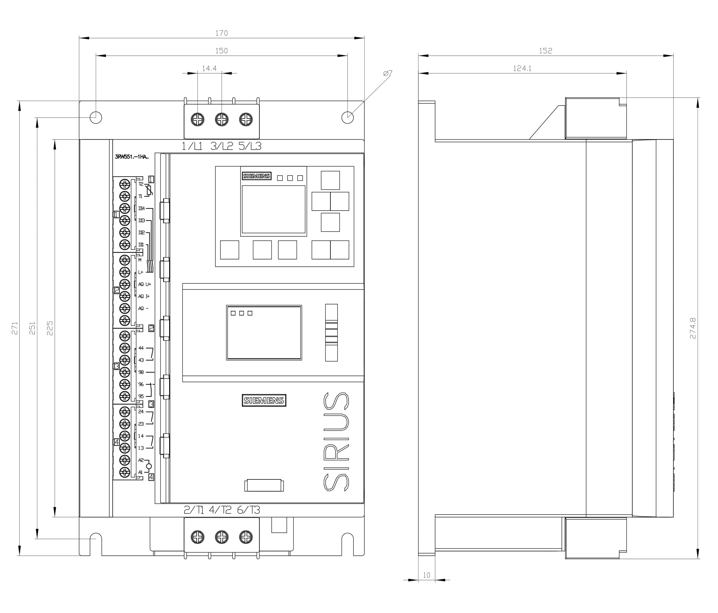 3RW5513-1HA14_Устройство плавного пуска SIRIUS 5.5кВт 13А 380В для сложных применений