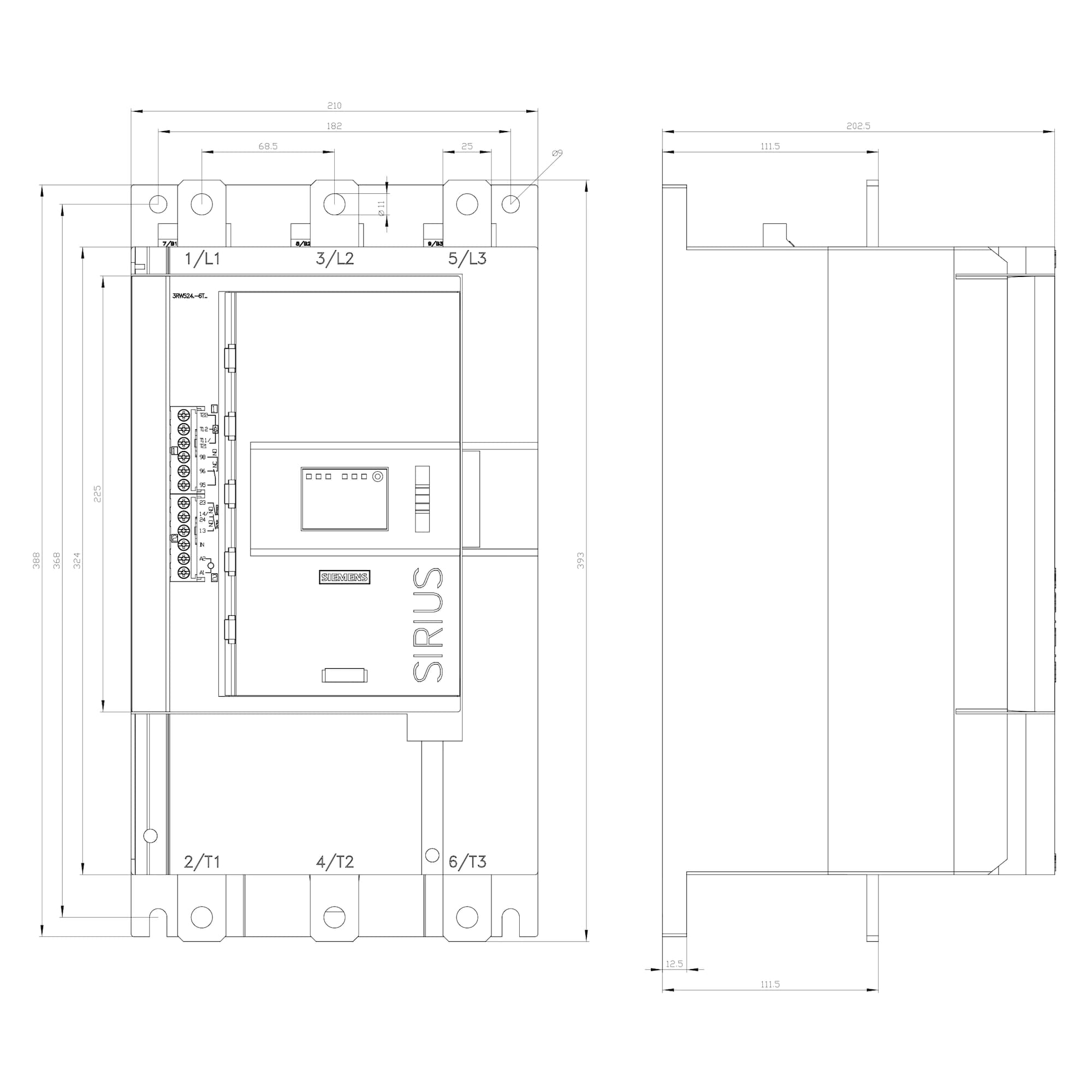 3RW5246-6TC14_Устройство плавного пуска SIRIUS 200кВт 370А 380В расширенный функционал_1