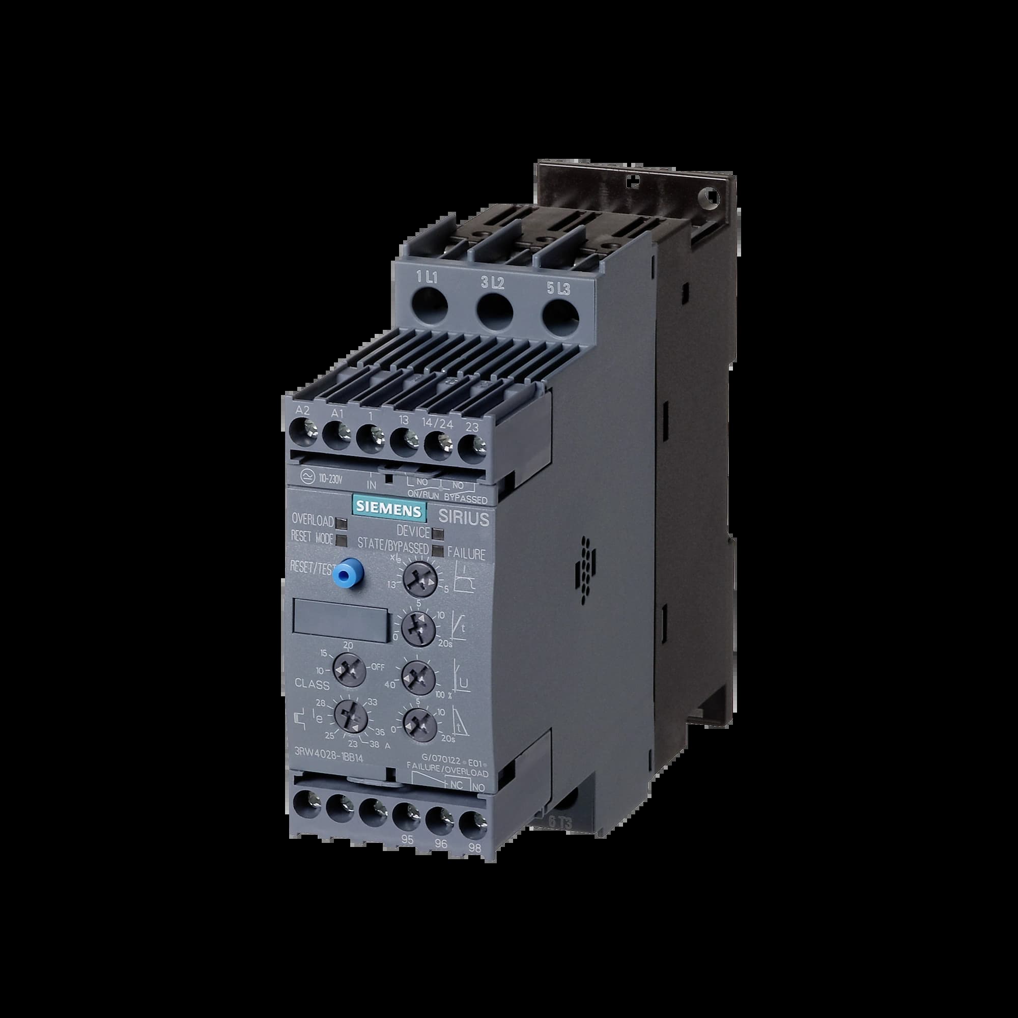 3RW4028-1BB14_Устройство плавного пуска SIRIUS 18.5кВт 38А 380В габарит S0 базовый функционал_1