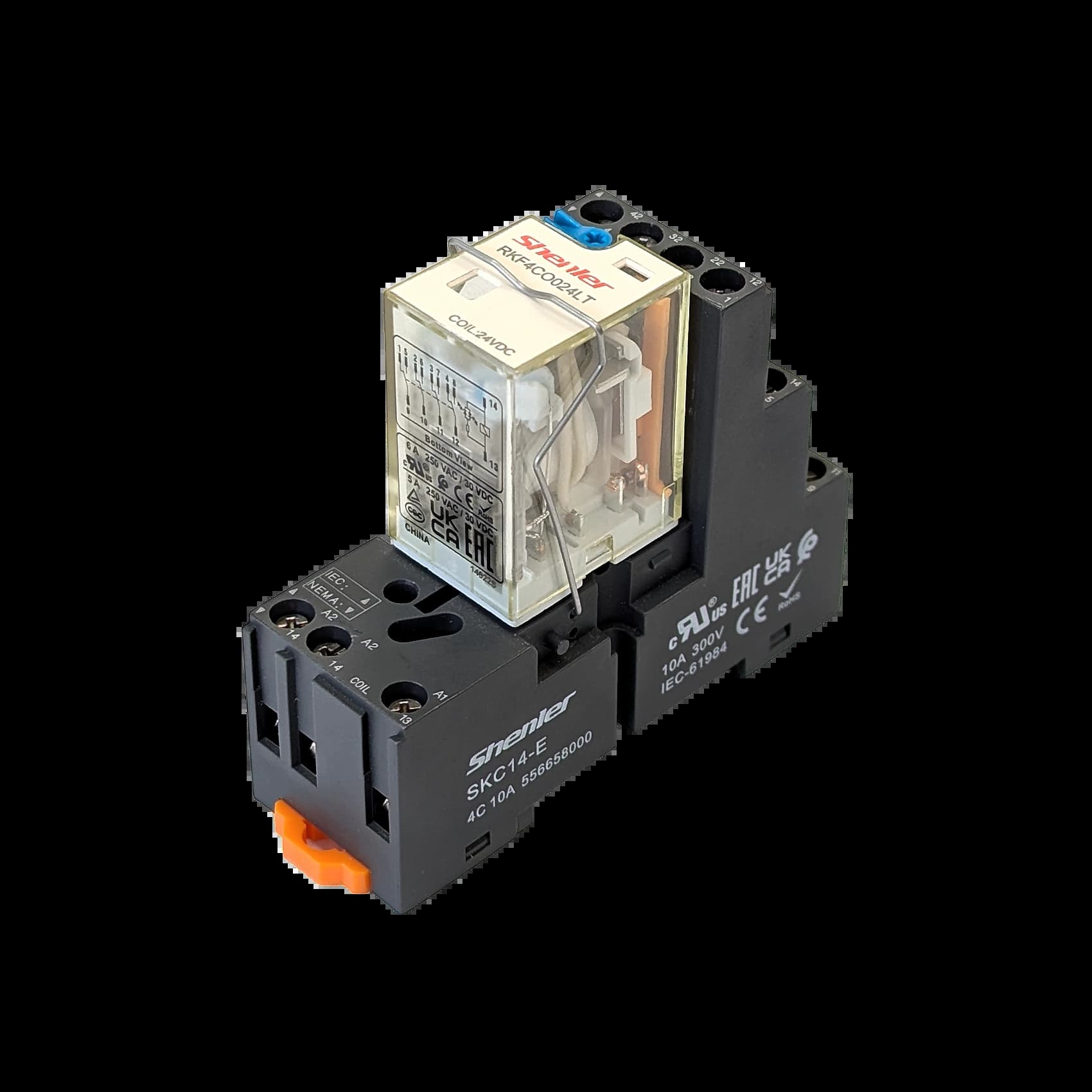 RKF4CO730LT_Реле 4ПК, 6А, катушка 230В AC, механический и светодиодный индикаторы, тест-кнопка