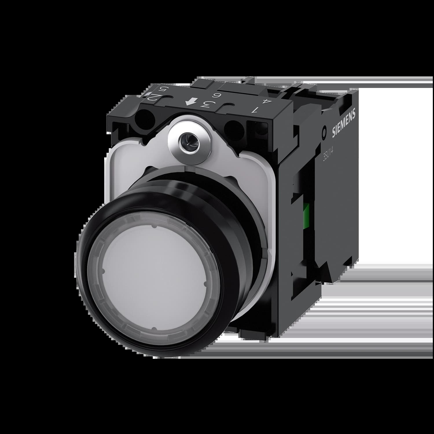 3SU1106-0AB70-1BA0_Кнопка с подсветкой 230В AC, прозрачная, без фиксации, 1НО