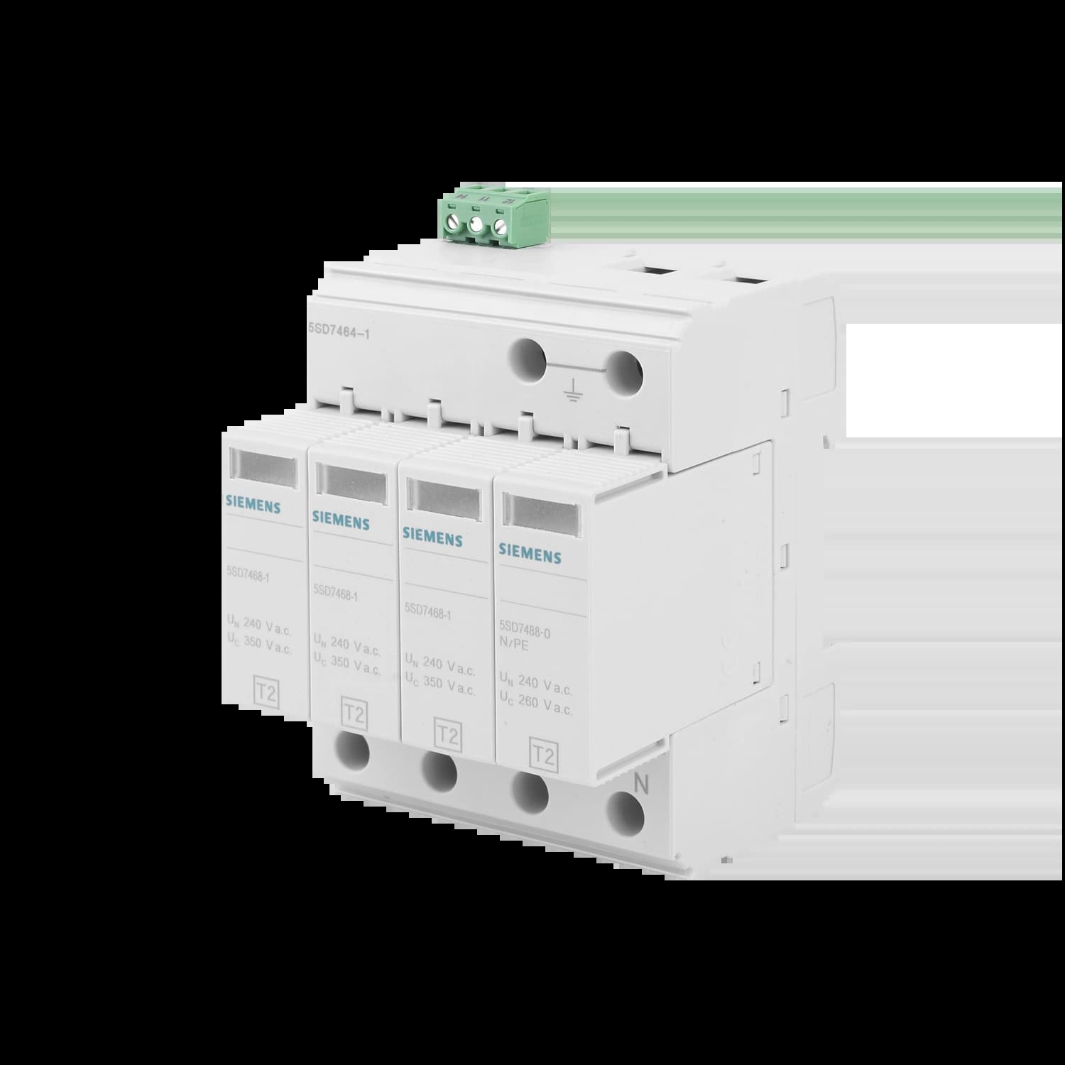 5SD7464-1_УЗИП, 4MW, тип 2, 4-Р, для систем TN-S и TT, с дист. сигнализацией