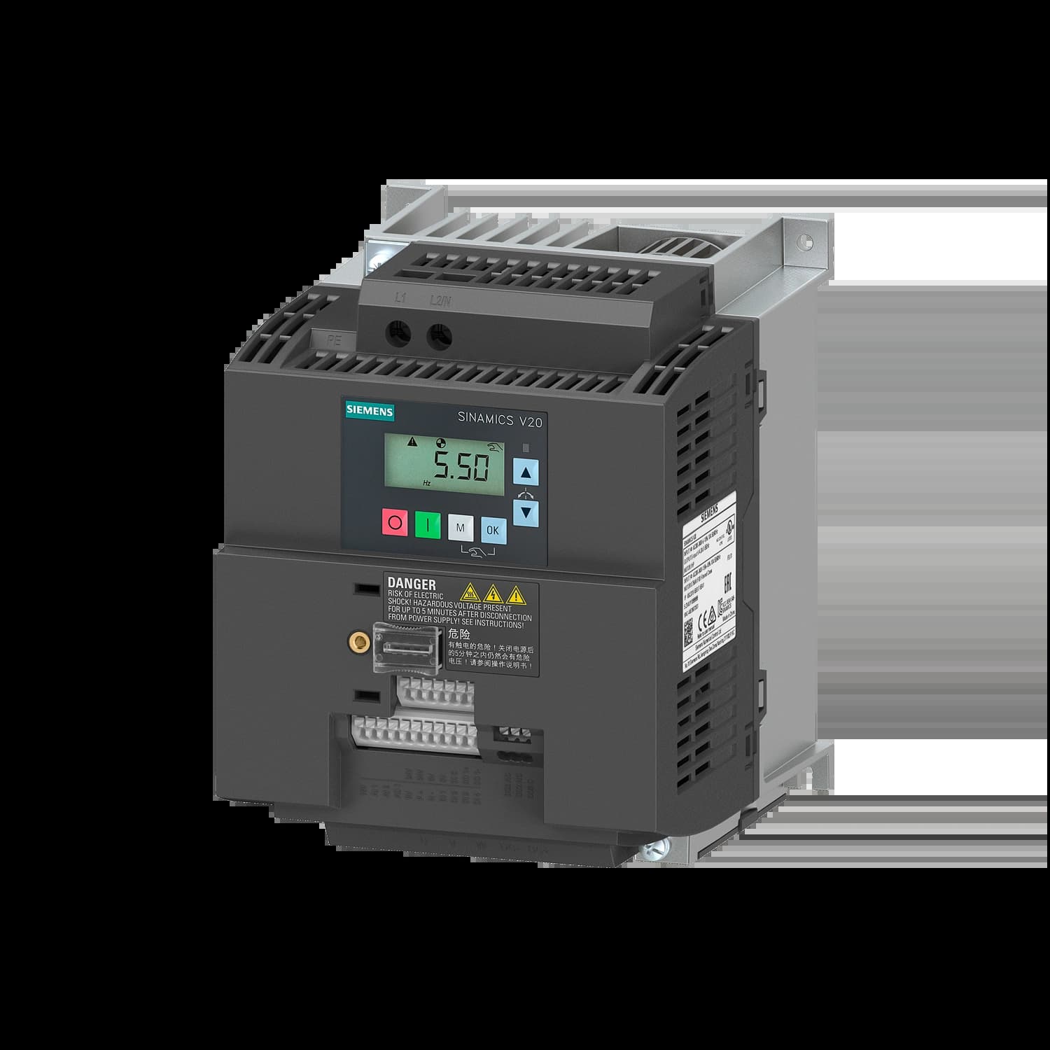 6SL3210-5BB22-2BV1_Преобразователь частоты SINAMICS V20 2.2 кВт 220В Modbus-RTU c ЭМС фильтром C1_1