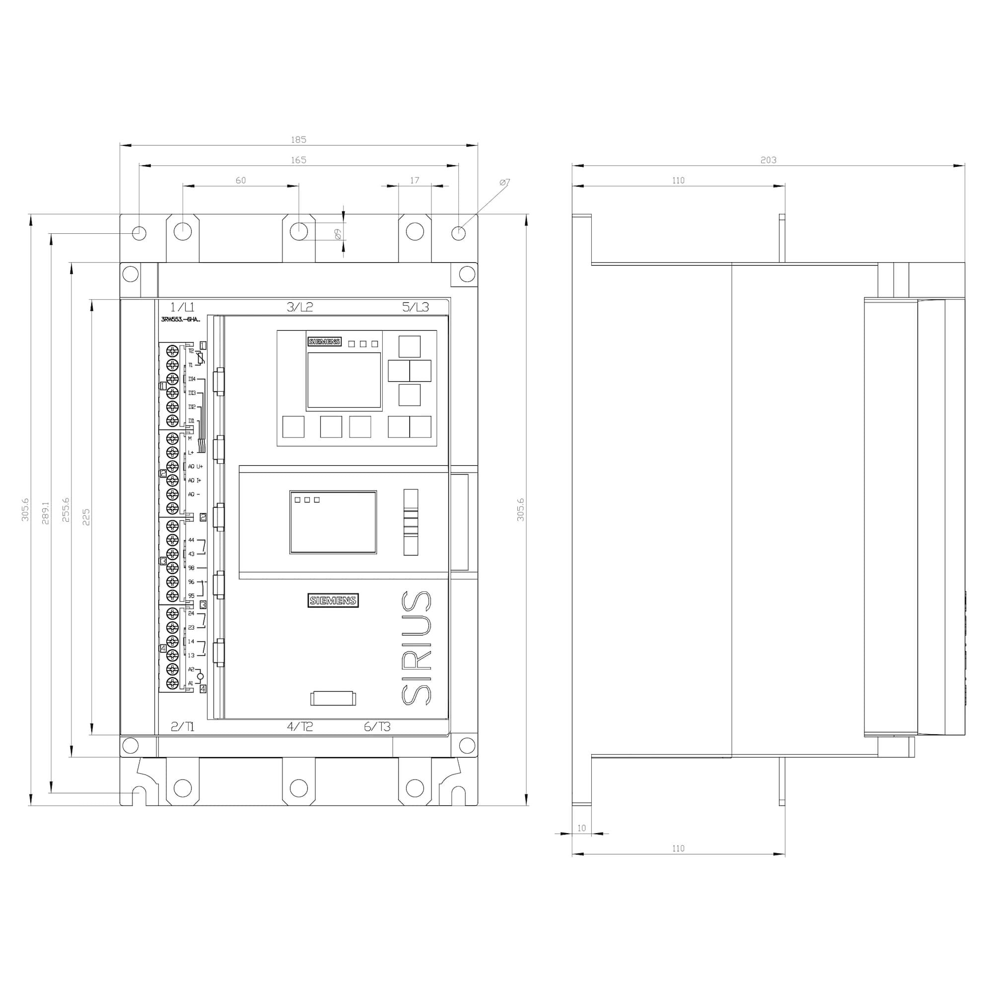 3RW5534-6HA14_Устройство плавного пуска SIRIUS 55кВт 113А 380В для сложных применений_1