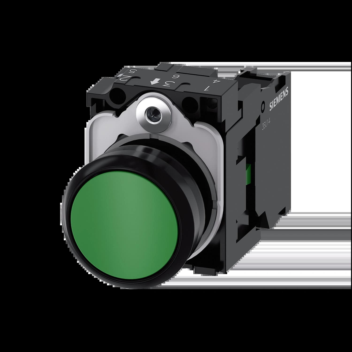 3SU1100-0AB40-1BA0_Кнопка без подсветки, зеленая, без фиксации, 1НО